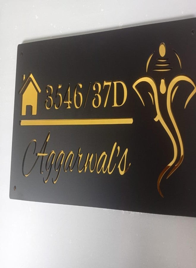 HomeEcho لوحات أسماء أبواب فاخرة مقاومة للماء من هوم إيكو، قابلة للتخصيص، لمداخل المنازل (15×30 سم) بأحرف ثلاثية الأبعاد - مثالية للمنازل والمكاتب والمداخل الخارجية، مزودة بمسامير من الفولاذ المقاوم للصدأ || لوحات أسماء الأبواب (أسود وذهبي) - Image 3